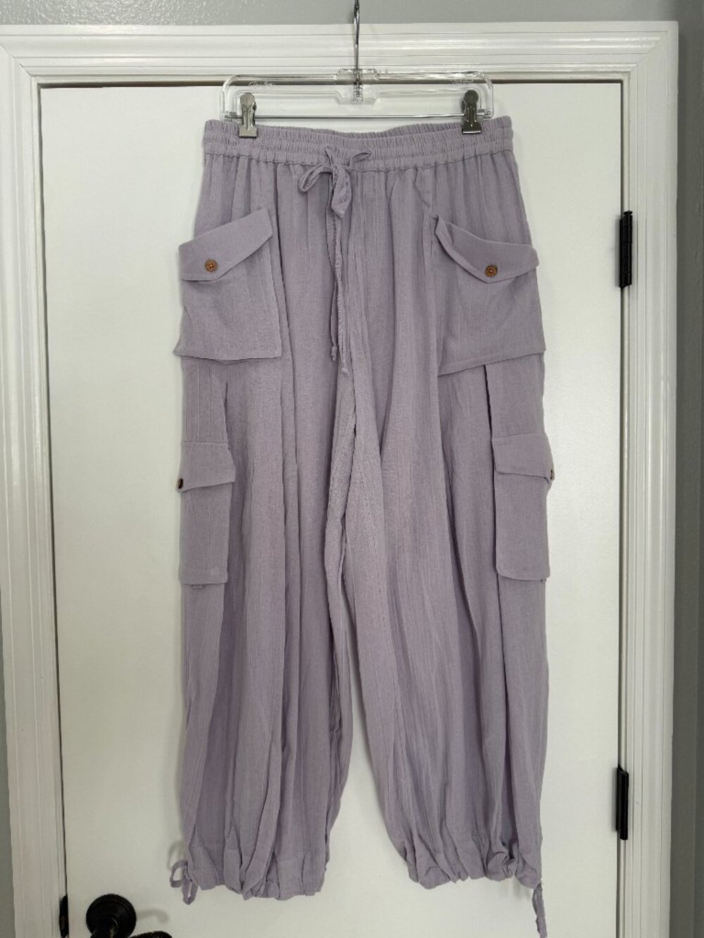 Free People Lavender Linen Parachute Pants - M